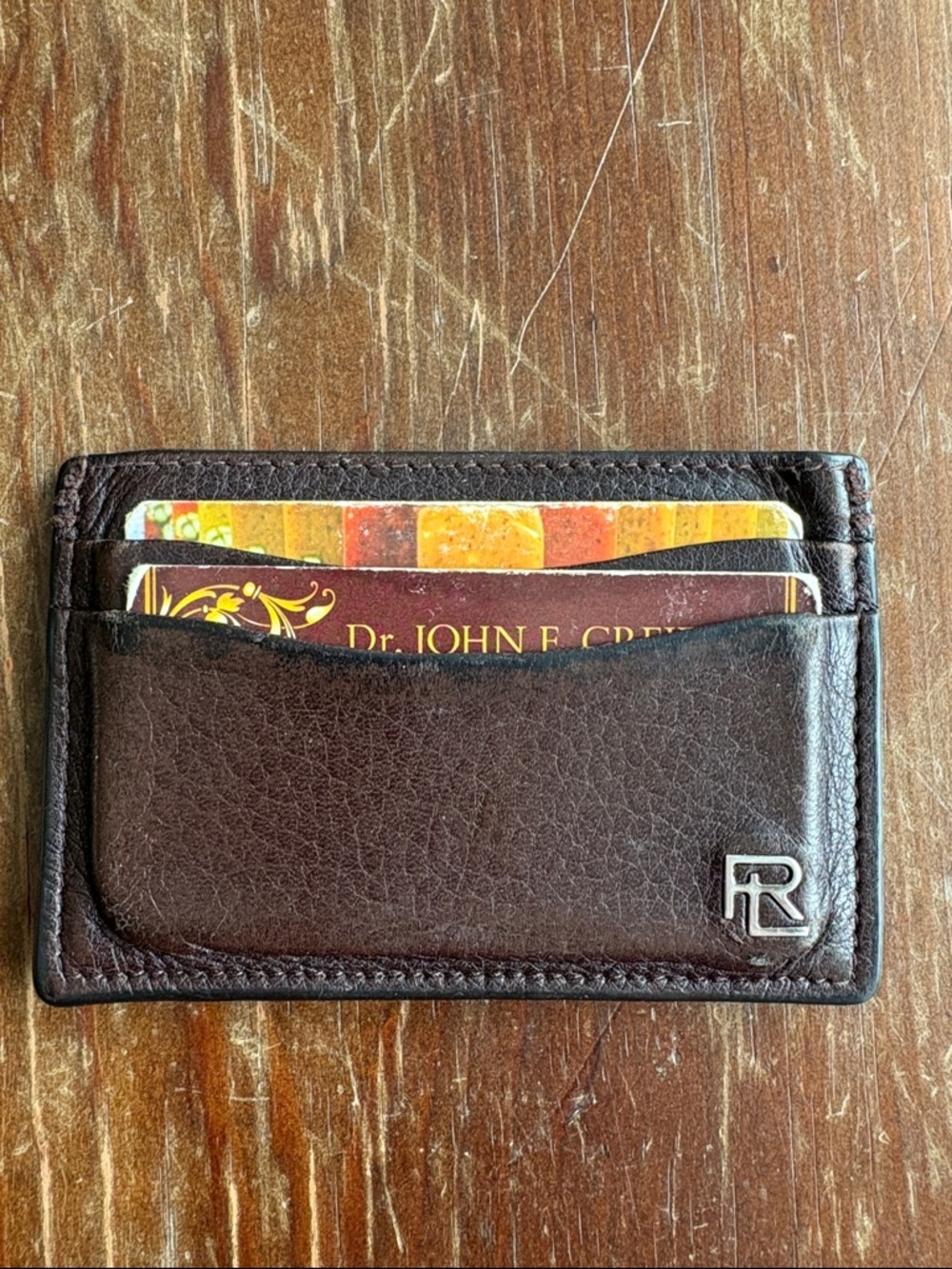 Ralph Lauren Purple Label Dark Brown Leather Card Holder